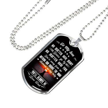Father Son Gifts Love Dad Birthday Gifts, Christmas Gifts Luxury Dog Tag Gold &